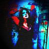 Girl by Blue Wall